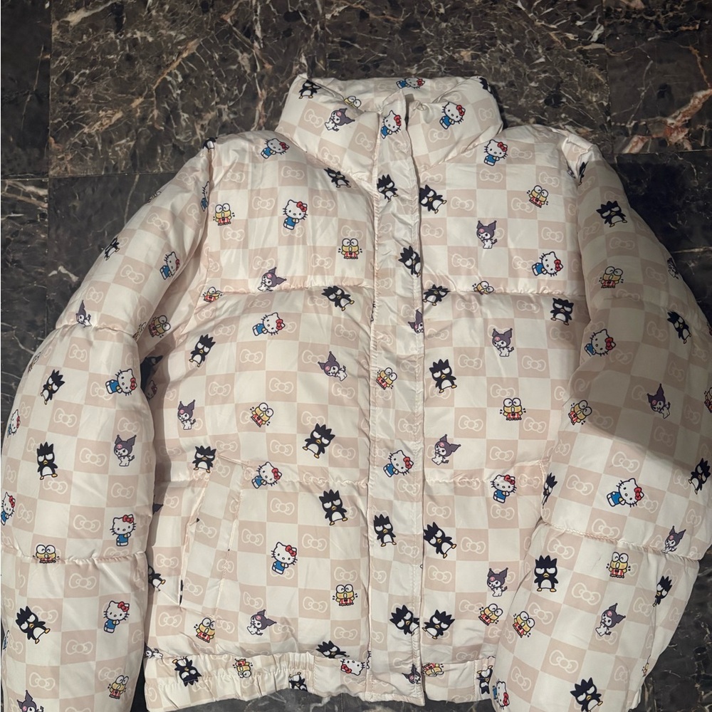 Forever 21 women’s Beige Cartoon Puffer Jacket